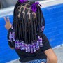 Kid's single braids with extensions w/without beads 3-11yrs