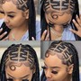 Cornrows with hair extensions added