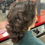 Bob cut sleek updo