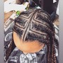 Medium Fulani cornrows w/box braids