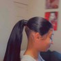 Ponytail with (bundles added) glue