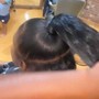 Ponytail with (bundles added) glue