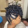 Feed In Braids w/Curly Crochet