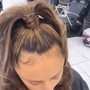 Ponytail with (bundles added) glue