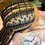 4 stitch braids to the back