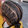 Feed-in braids (straight to the back)