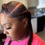 2- Feed In Braids $40