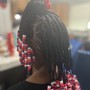 Small Straight back Braids with weave