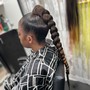 Small Feed In Braid Ponytail Midback