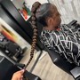 Small Feed In Braid Ponytail Midback