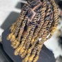 Waist length medium knotless braids