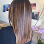 Blowout long hair or medium length hair with extensions