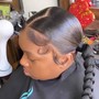 Middle Part Low Ponytail