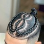 Man bun Braids with design