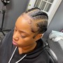 4 straight back Braids