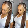 Top braided and individuals in the back Half and half