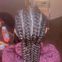 French Braids At Top And Box Braids Below