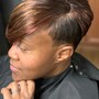 Quickweave, hair color or relaxer , cut and pixie style short