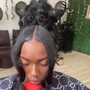 Messy Pin Curl Bun With 2 Strand Bangs