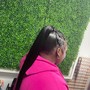 Sleek ponytail with half design