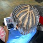 Kid's Natural Ponytail (8-10 Cornrows Into Bun