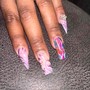 Acrylic fullset long freestyle