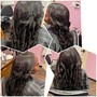 Hot water rod set for sew in waves or extensions.