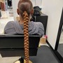 Sleek pony tail with braid