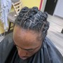 Man bun medium braids