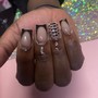 Short french tip full set + Bling