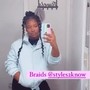 Rubber band design/ knotless braids