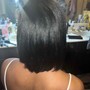 Silk press on relaxed hair