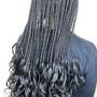 French curl knotless braids