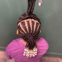 Bantu knots with strings and hair jewelry