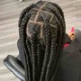 Medium waist length goddess braids