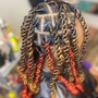 Half cornrow half Goddess twist w/weave