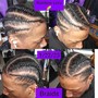 5 to 10 Cornrows (straight backs)