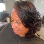 Permanent Hair color shampoo Blow dry on previously relaxed hair