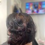 Permanent Hair color shampoo Blow dry on previously relaxed hair