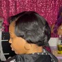 Bob cut sleek updo