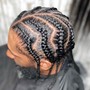 2 Layer Small Feed In Braids (Waist Length)