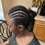 Sleek ponytail braided or wrapped