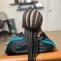 Stitch braids in the front/ senegalese in the back (mid back)