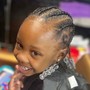 Kid's Cornrows with natural hair (basic style)