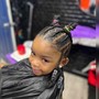 Kid's Cornrows with natural hair (basic style)