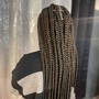 Boho Knotless Braids (Large Knotless with curly hair added)