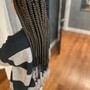 Boho Knotless Braids (Large Knotless with curly hair added)