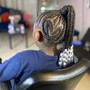 Kids med feed in braids  W/ box braids 7-10 years