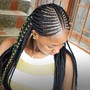 Braid down for sew-in or crochet.