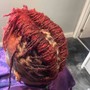 Combo palm Roll Locs and Haircut